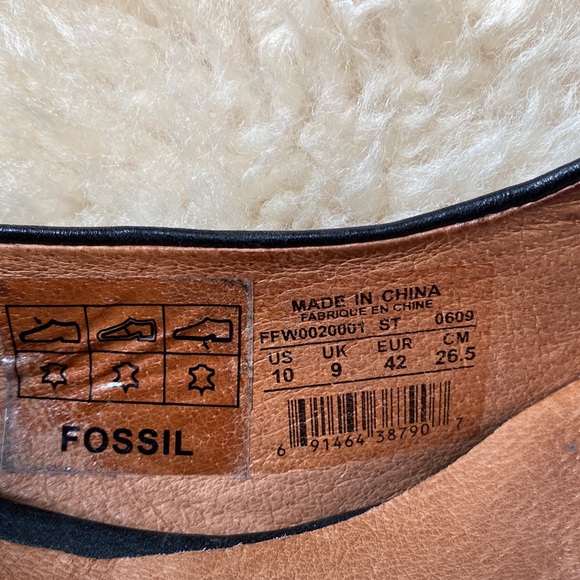 Fossil leather stacked heel shoes size 10 - Picture 10 of 10